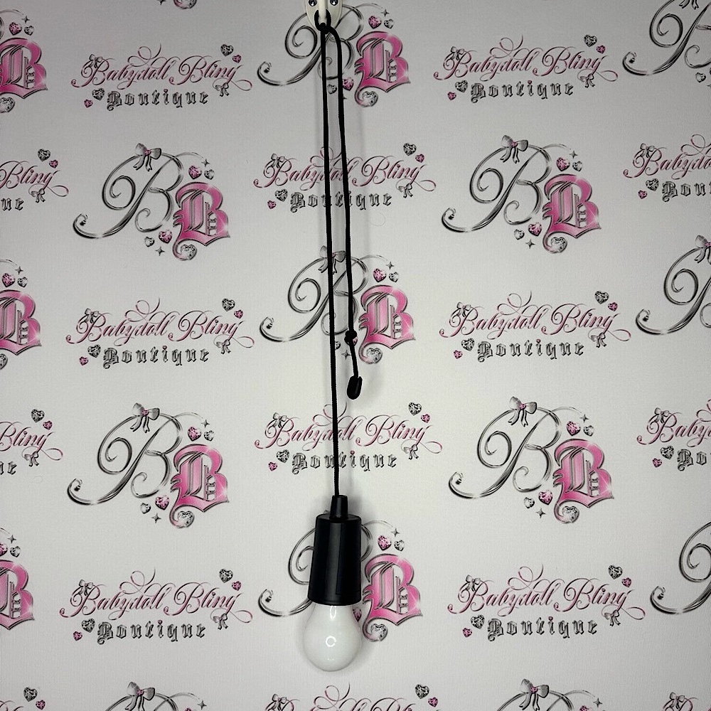 Black Hanging Light Bulb Pendant battery operated light 💡 rainbow